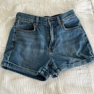 American Eagle Women's High Rise Mom Jean Denim Shorts